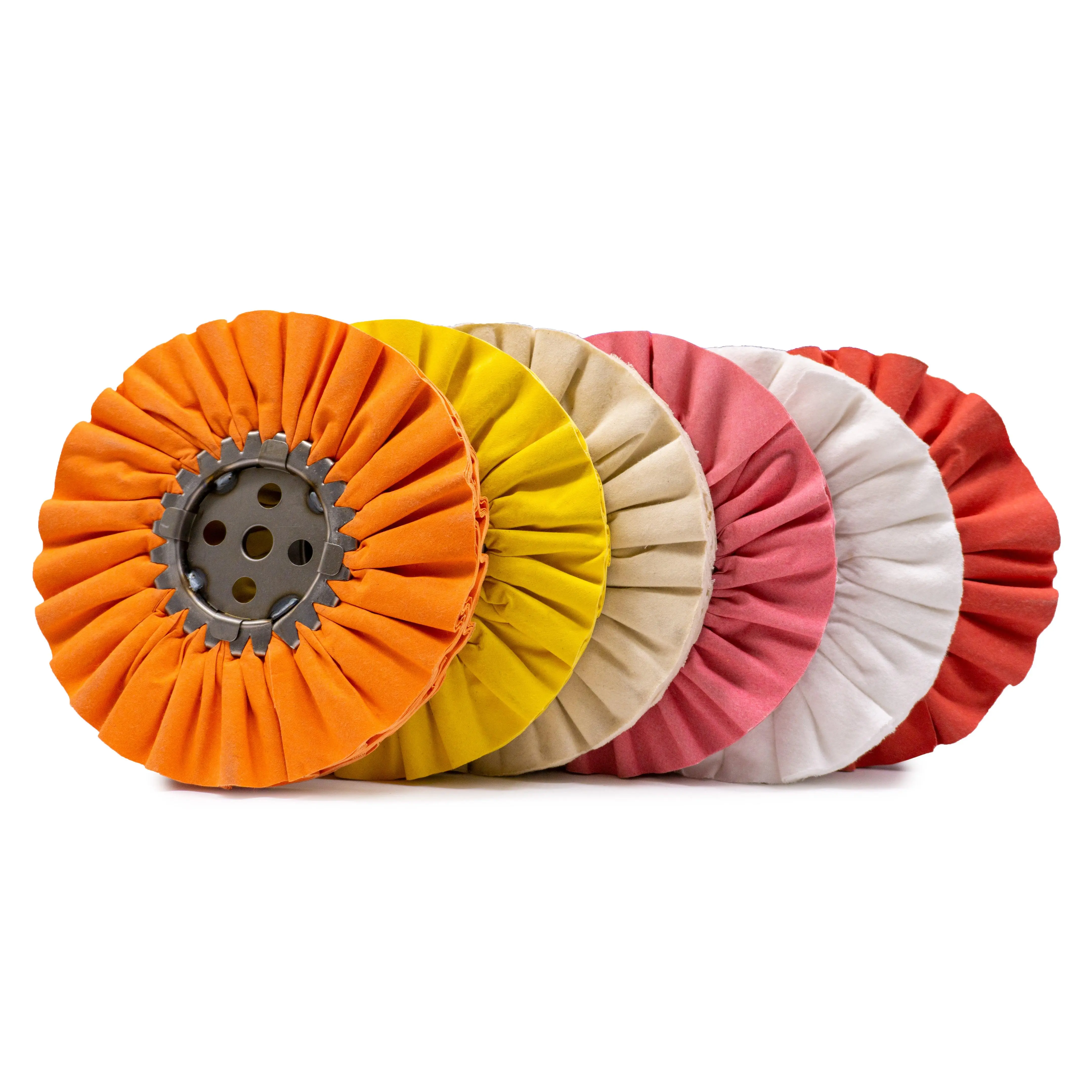Maverick Abrasives | 8" Airway Buffing Wheels For Polishing - Mill-Treated Options By Stiffness - For Aluminum Stainless Brass Copper Plastics - Cut Color Finish System - Cooler Running Low Chatter - Bench Grinder & Polisher Compatible