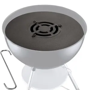VEVOR 40" Replacement BBQ Grill Griddle Grate, Carbon Steel Griddle Grill with Center Grate, Easy Maintenance Grate Insert For 18 Inch Kettle BBQ, Griddle Grill Attachment for Round Grills, Burgers