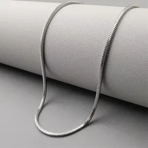 Elegant Silver Snake Chain Necklace, Classic Timeless Style Jewelry for Daily Wear, Parties, Dates, Weddings, Anniversaries & All Formal & Casual Occasions, Dainty Chain