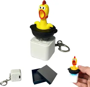 Screaming Chicken Fidget Toy - Squeaky Screaming Chicken Keychain, Squeaky Screaming Chicken Stress Reliever with Colorful Lights, Fun & Portable Anxiety Relief Toy (Screaming Chicken)