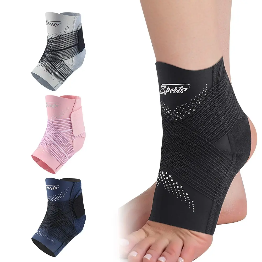 1Pcs Adjustable Ankle Support Brace for Men Women Breathable Brace Ankle Protective Compression
