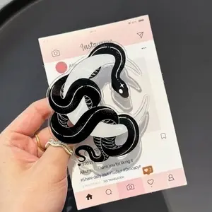 Witchy Snake Moon MagSafe Phone Grip, Horror Aesthetic Magnetic Phone Holder, Kawaii Scary Fan Gift , Kindle Accessories sticky Baby mount Library Card Flower-Shaped Multi-Functional Stand Universal Car Double-Sided Octo Adjustable Portable