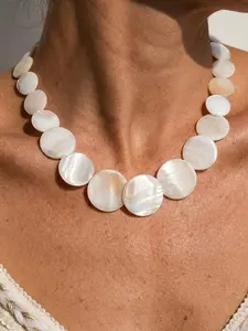Boho Summer Beach Shell Necklace for Women, Streetwear Party Beach Accessory, Natural Shell Jewelry, Slight Size Variations
