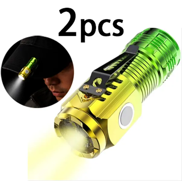 2-Pack Portable LED Flashlights – Long Runtime, Magnetic Base, and Pocket Clip Design. Perfect for Work, Fishing, Hiking, Camping, Repairs, and Other Indoor & Outdoor Activities.