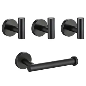 4PCS Bathroom Hardware Set, Stainless Steel Bathroom Accessories Set Includes Towel Holder and Toilet Paper Holder - Saving Design for Modern Bathrooms, Christmas Halloween Gifts Storage in Autumn and Winter