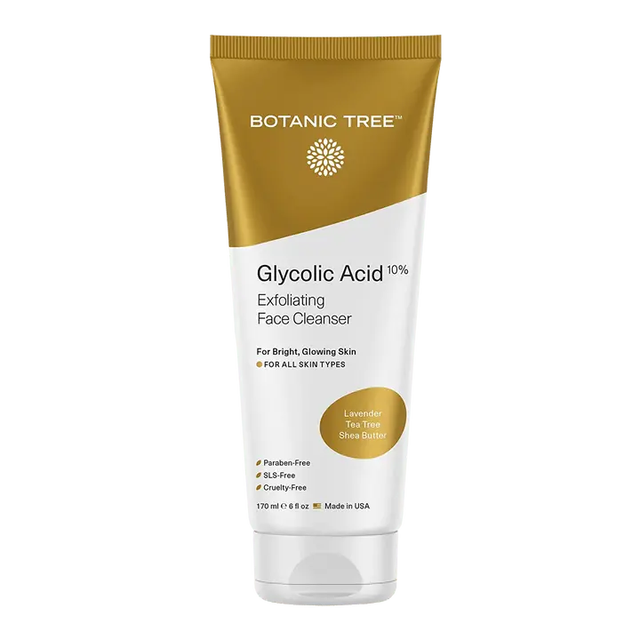 Botanic Tree Glycolic Acid & Salicylic Acid Exfoliating Facial Cleanser - Gentle, Smooth-Cleansing Formula for Acne-Prone Skin