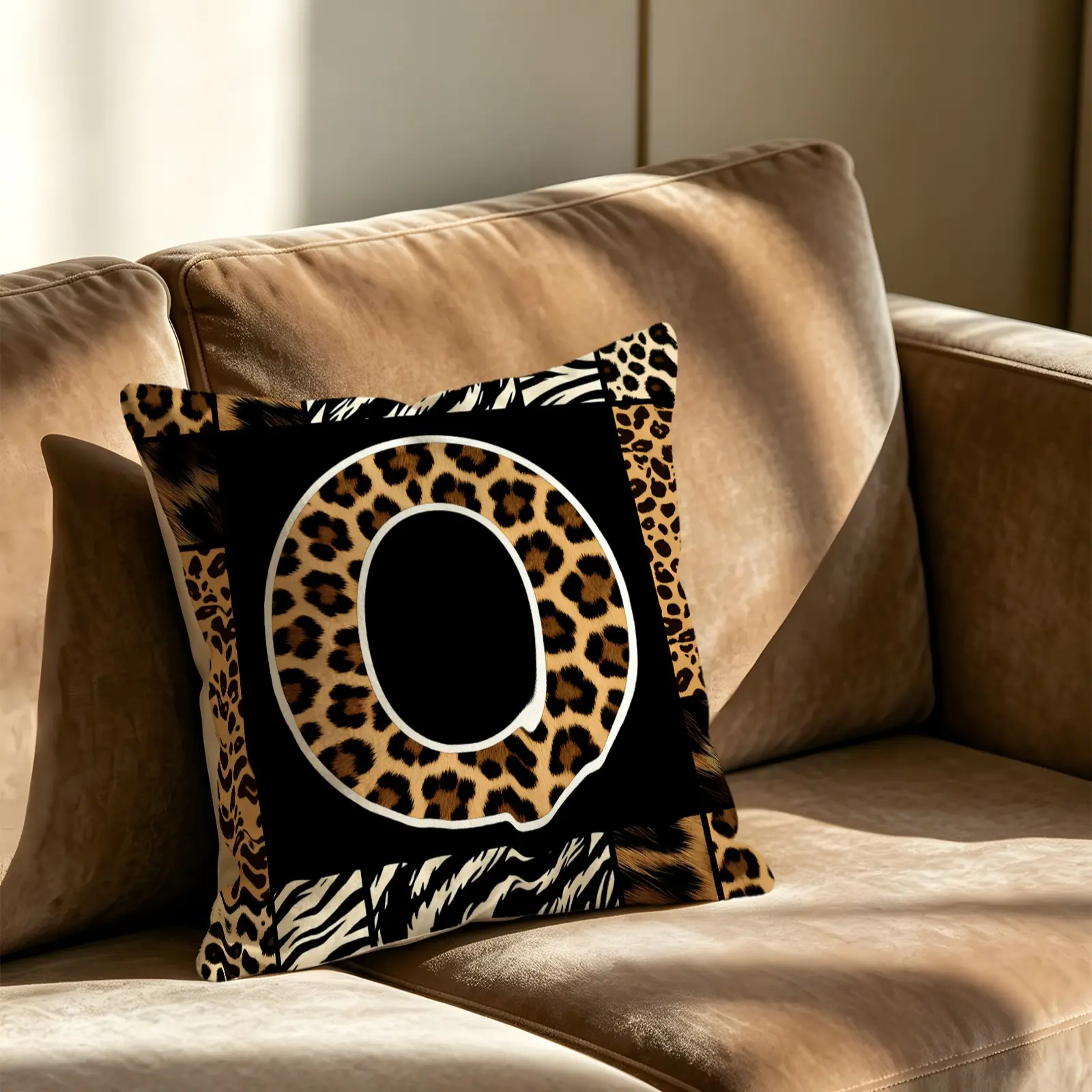1Pcs, 45x45cm, Leopard Print Letter Pillow, Multiple Styles, Soft And Comfortable, Decorative Cushion For Sofa And Bed, Suitable For All People, Ideal Gift Choice