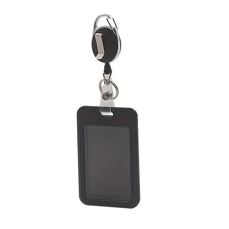Vertical Plastic Card Holder with Expandable Roller, ID Credit Card Key Protector, Office School License Protection, Secure Storage Solution, Retractable Badge Holder, Badge Reels Retractable, Id Badge Holders Retractable