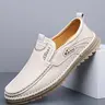 Hand Sewn Men Loafers Lightweight Slip Ons Solid Color Flat Heel Comfortable  Breathable Durable Casual Shoes Casual Walking Shoes Driving Shoes Affordable Loafers