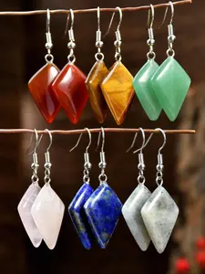 Vintage Natural Crystal Earrings, Boho Chic Crystal, Colorful Crystal Decor Dangle Earrings, Fashion Jewelry Accessories for Women & Girls, Trendy All-match & Exquisite Jewelry for Birthday Gift, Unique Crystals