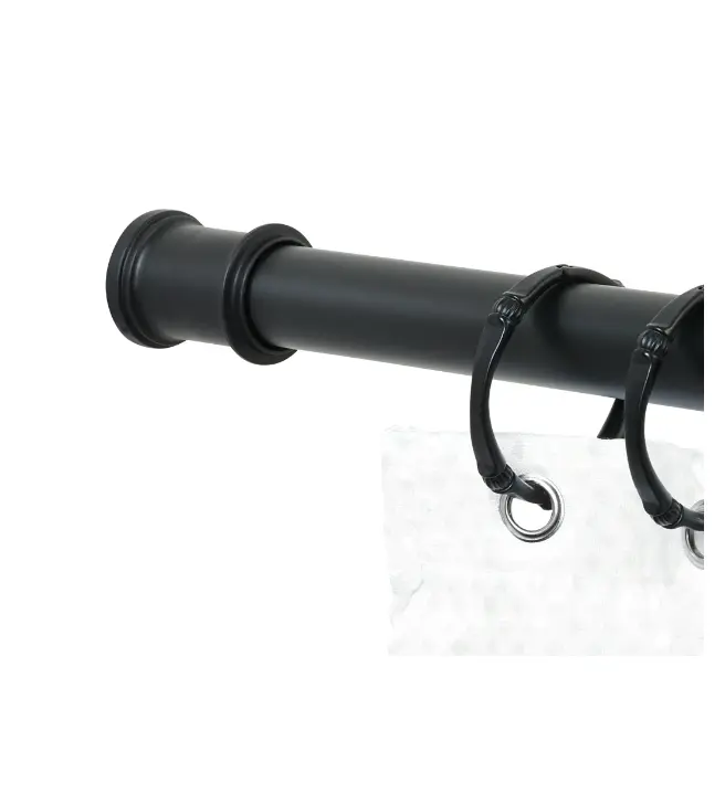 Adjustable Matte Black Steel Shower Curtain Rod, 44" - 72" - Bathroom Accessories