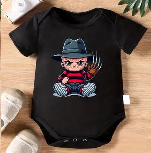 0-12 Months Baby Romper | Cute Nightmare Claw Character Print | Playful & Spooky | Halloween Party | Soft Cotton & Adorable