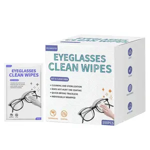 100 Pack Lens Wipes, Eyeglasses Cleaning Wet Tissues, Individual Wrapped Sunglasses, Camera Lenses, Goggles Cleaners