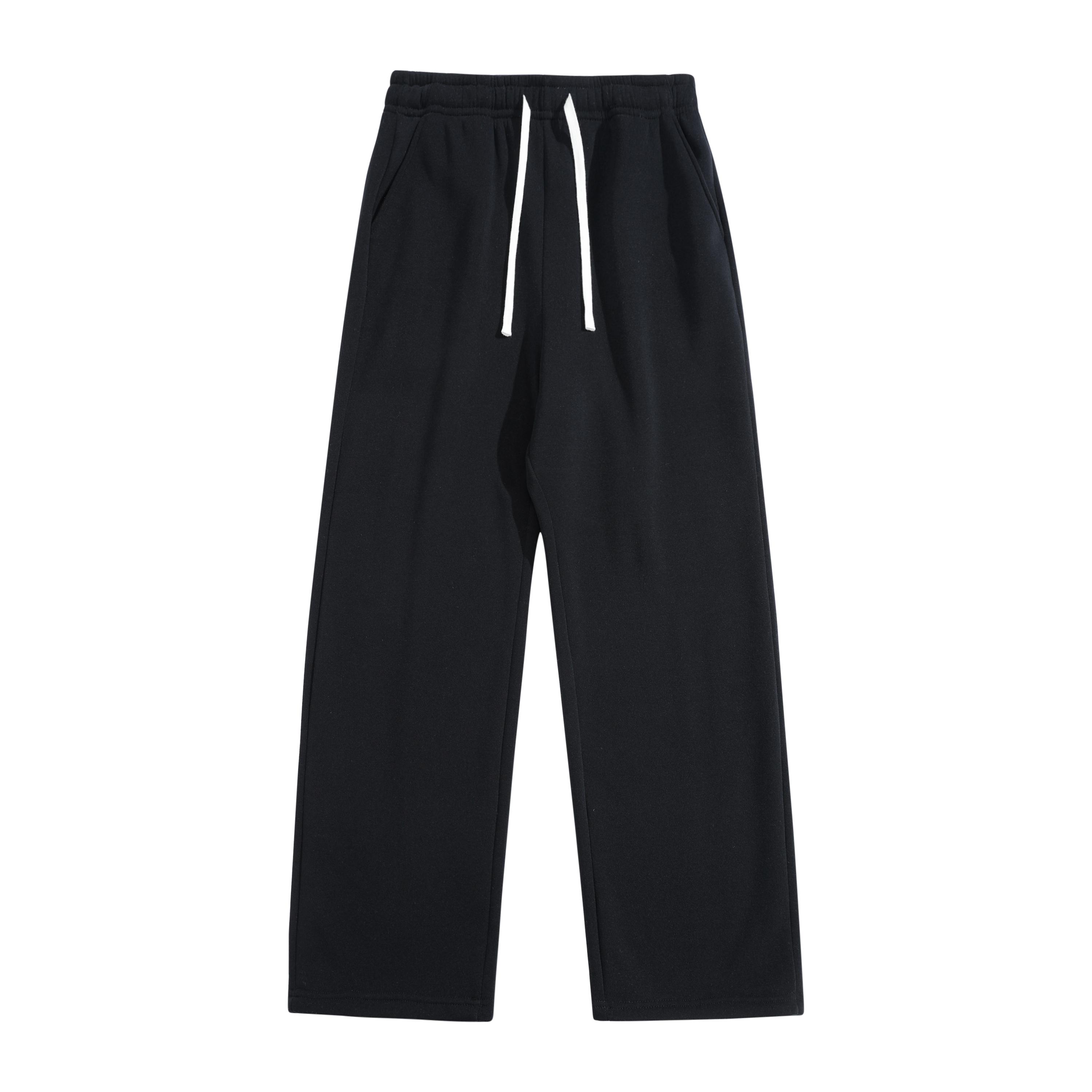 4-Pack Men’s Soft Cotton Blend Wide-Leg Pants, Casual Drawstring Sweatpants, Comfortable Elastic-Waist Streetwear Pants for All Seasons, Multiple Colors Available