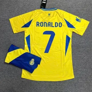 Ronaldo #7 Champion Al Nassr Team Arab Saudi Pro League 2025/26 A football kit Black with Embroidered logo and Sharp stitching Jersey, Breathable Quick Dry Short Sleeve Athletic Tops for Football Fans, Football Collectors & Streetwear Enthusiasts
