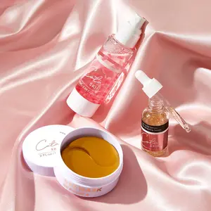 Cota Skincare Hydration Bundle with Collagen Mask, Rose Petal Toner, and 24K Skin Brightening Gold Serum - Moisturizing Acne Silky