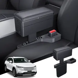 【Father's Day】RUIYA Trifold Car Armrest Box with 15W Fast Wireless Charger and Dual-Layer Storage,Adjustable PU Leather Holder for Phone and Wallet,Gap Filler,Durable, 1 Piece Car 65W Docking Station Organizer,Comfortable car armrest supplements