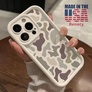 TPU Phone Case for iPhone 15 16 14 Pro Max 13 12 11 XR XS Plus E Artistic Camouflage Pattern Drop Protection Shockproof Soft Silicone Smartphone Cover Casing
