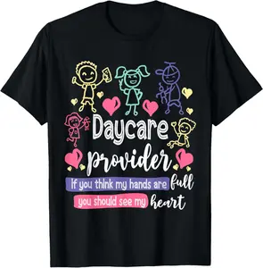 100% cotton Unisex Daycare Teacher Childcare Daycare Provider Men Women T-Shirt
