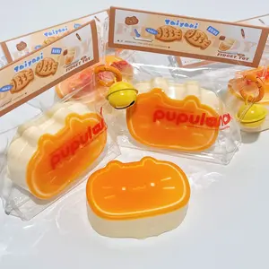 【Buy 3 get 1 free】Kitten Cheese Food-Grade Silicone Slow-Rising Rebound Squishy Fidget Toys for Stress Relief - Soft Squeeze Toys with Thick Creamy Slime Texture, Handmade Non-Toxic Sensory Toys