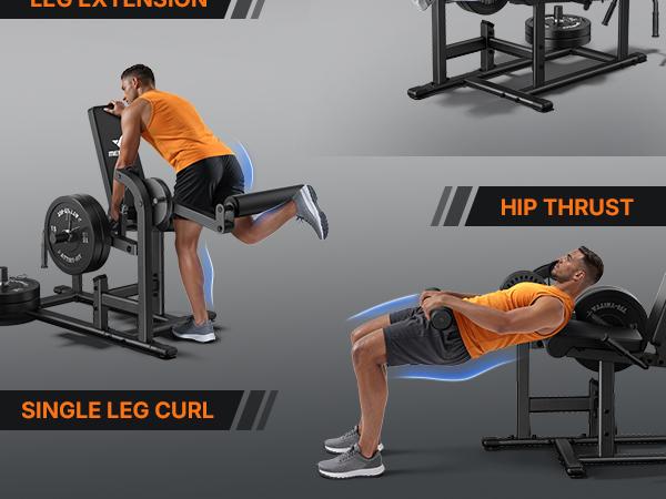 Merach Leg Extension & Hamstring Curl Machine, 700LB Adjustable Leg Curl Machine, Seated Leg Extension and Lying Curl Machine for Home Gym, Leg Workout Equipment with 24-Position Adjustment, TikTokShopBlackFriday