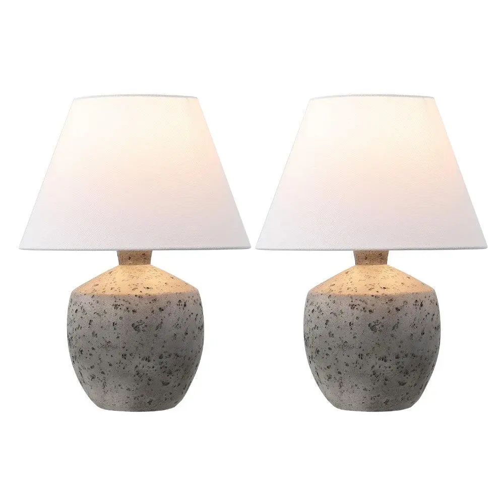 Myron 18" Minimalist Scandinavian Concrete Effect Resin/Iron LED Table Lamp Myron 18" Minimalist Scandinavian Concrete Effect Resin/Iron LED Table Lamp
