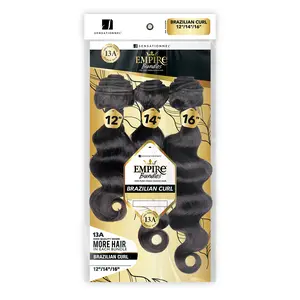Sensationnel Virgin Human Hair Weave Empire Bundles 3X Multi Pack Brazilian Crul