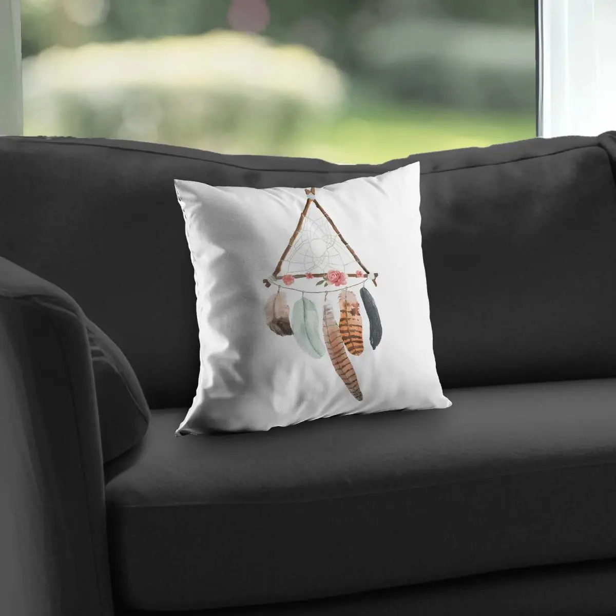 Begin Home Decor C1PC1414DFLTDO 14 x 14 in. Triangular Dream Catcher - Spiritual Orange Throw