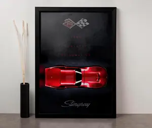 1969 Corvette Stingray C3 Poster Unframed - High-Resolution , Classic American Muscle Car Wall Art