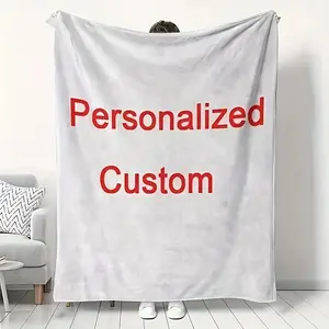 [Customized] 1pc Customized Blanket with Picture, Extra Soft Personalized Blanket, High-Definition Printed Customized Photo Blanket, Comfortable Customized Blanket. Customized Gifts, Gifts for Sisters, Parents, Lovers