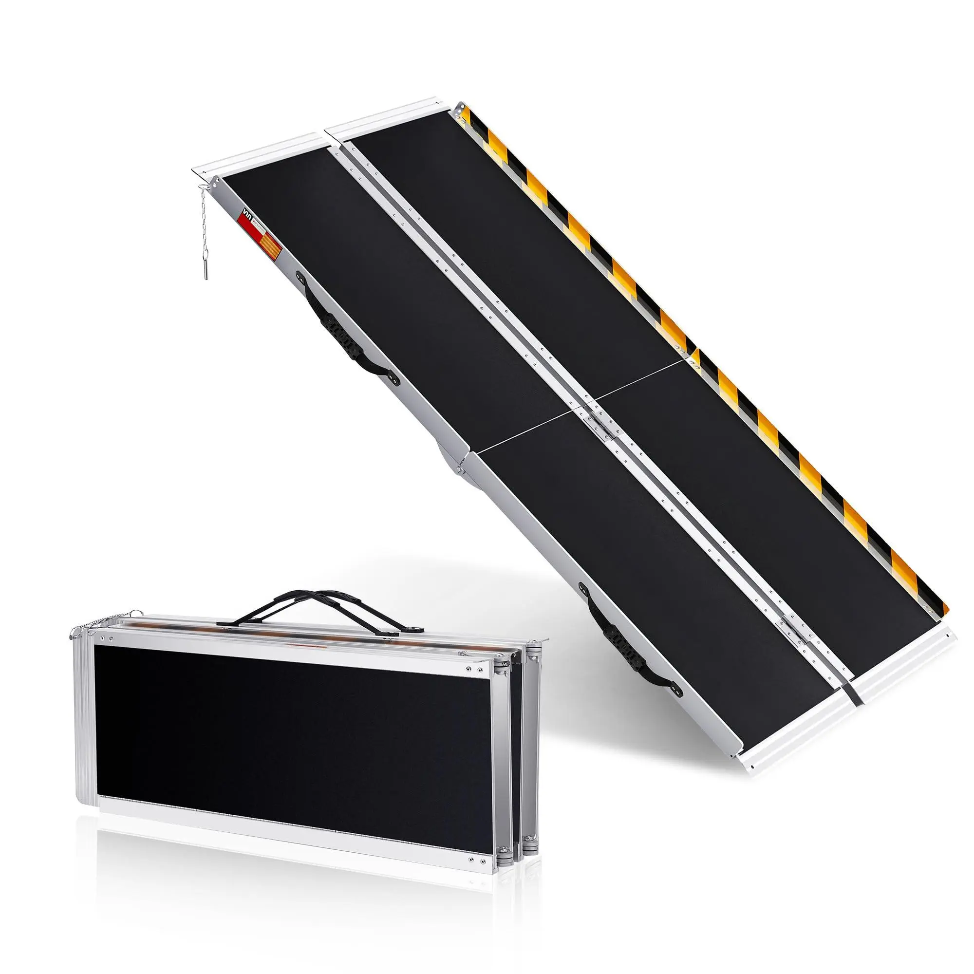600LB Capacity Heavy-Duty Threshold Ramp, 6FT Adjustable Aluminum Ramp for Wheelchairs & Scooters, Portable Foldable Ramp for Doorways & Steps, Safe Entry for Seniors, Pets & Walkers(Black)