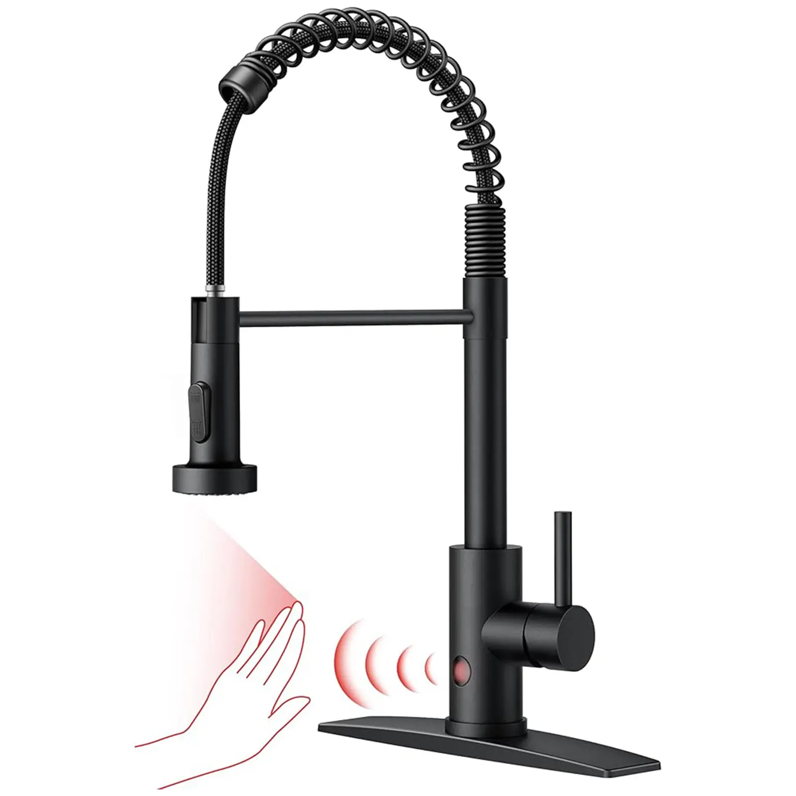 Touchless Kitchen Faucets, Kitchen Sink Faucet , Smart Motion Sensor Commercial Kitchen Faucet with Pull Down Sprayer for RV Laundry Utility Room homeessentials