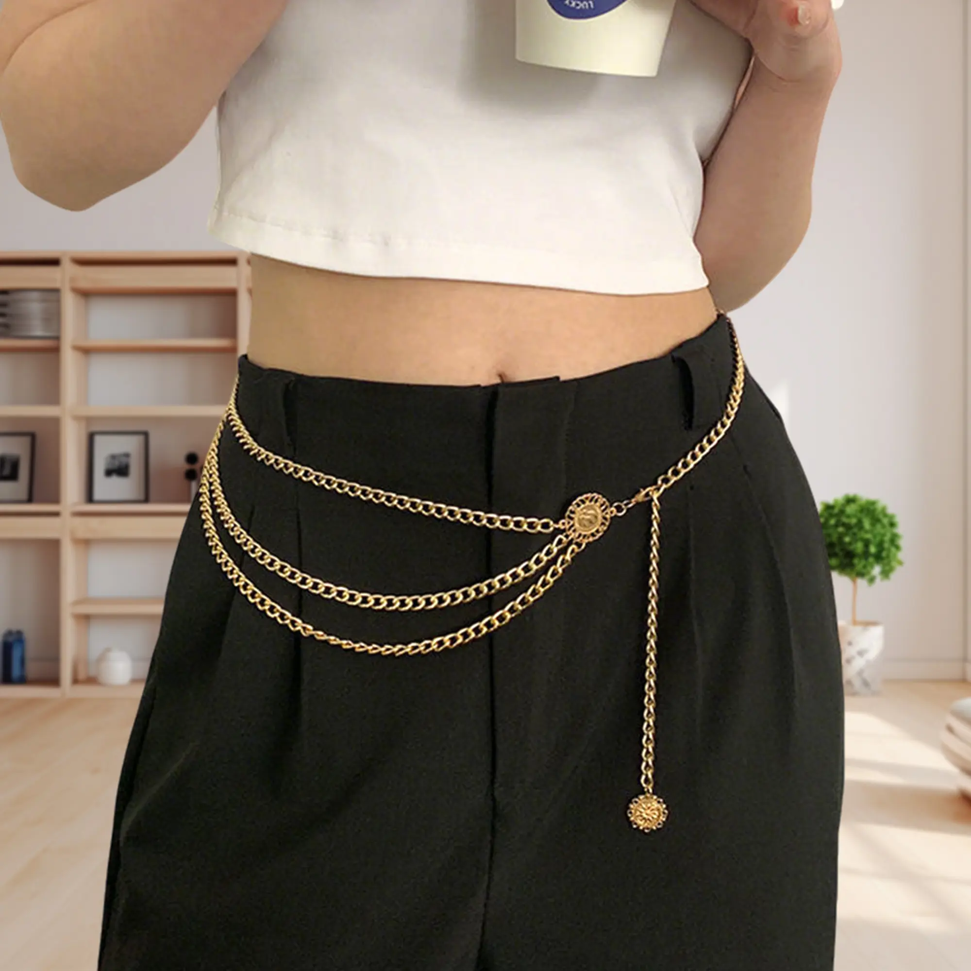 Women's Multilayer Metal Waist Chain Dress Belt - 1 Count, Adjustable Fit for Most Waists, Renaissance Bachelorette Party Accessory, Adds a Lot of Color to Female Wear, Suits Casual & Formal Looks, Waist Chains