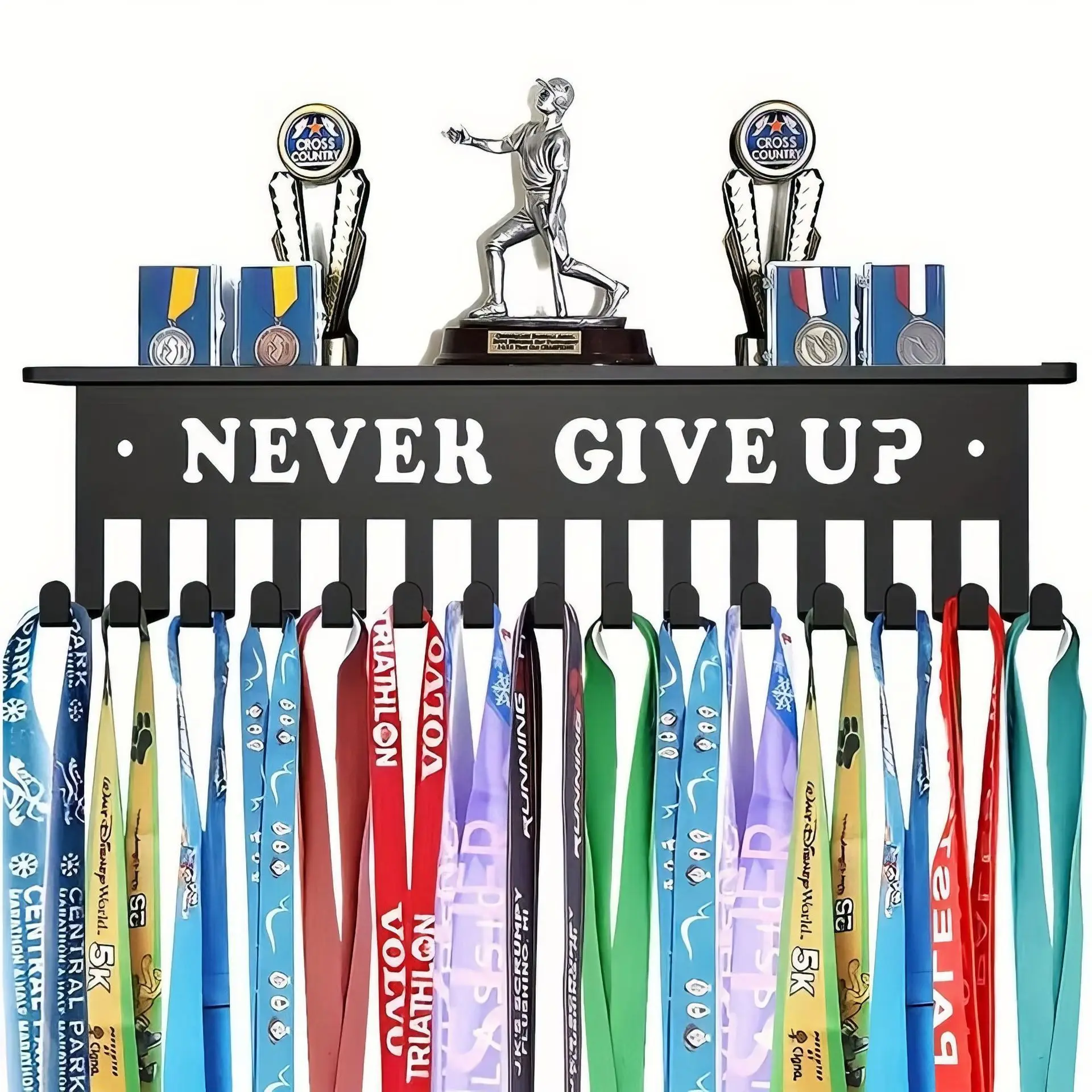 Metal Trophy Display Rack, Wall Mounted Medal Holder, Integrated Design Award Storage Hook, Durable & Stylish Organizer, Room Organization Products, Metal Organiser Hook, Sturdy Hanging Design