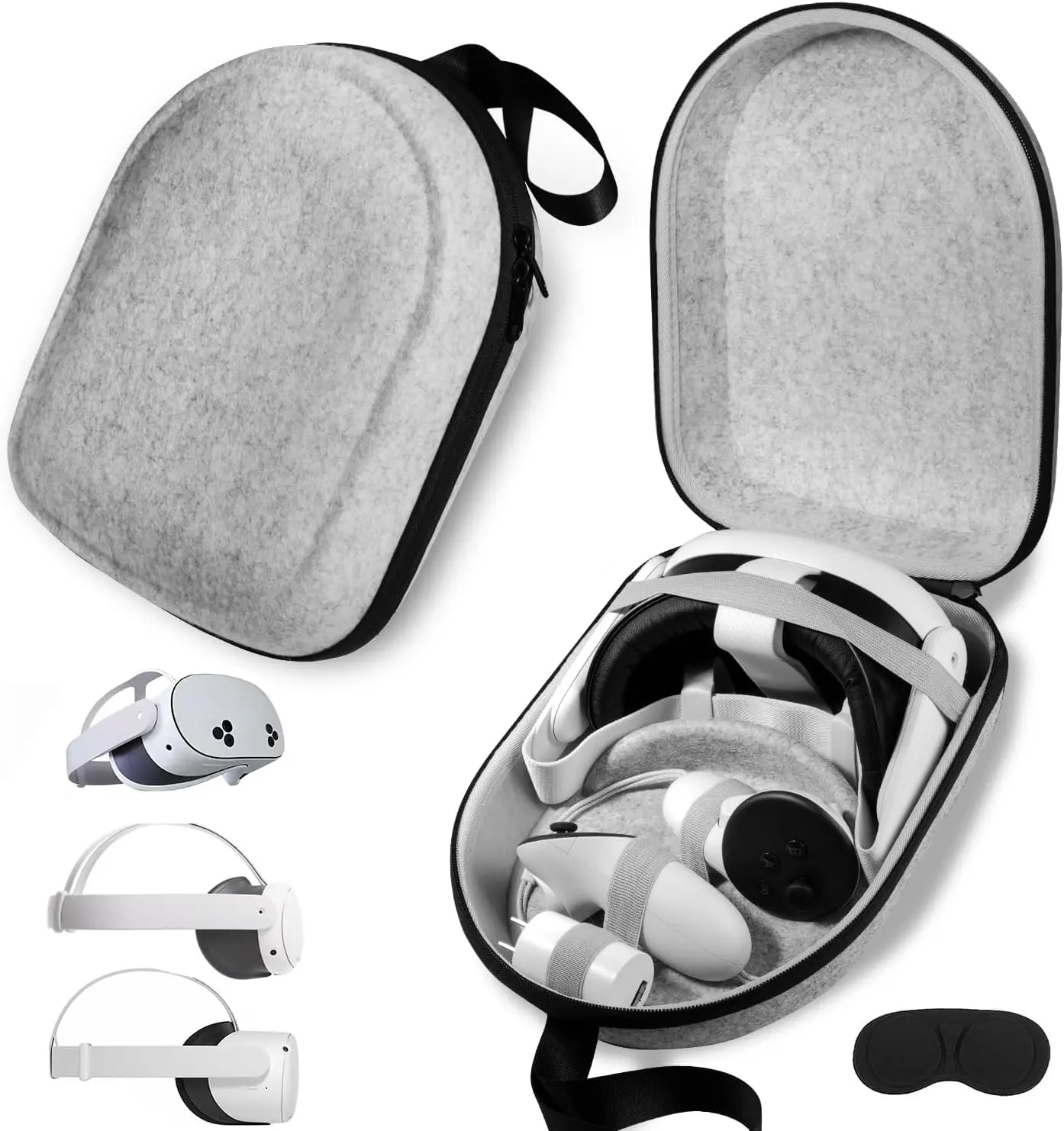 Carrying Case Compatible with Oculus Meta Quest 3S/Quest 3/Quest 2,  Vision Pro VR Headsets   Strap and Controller Accessories, Hard Shell Bag for Travel and Storage