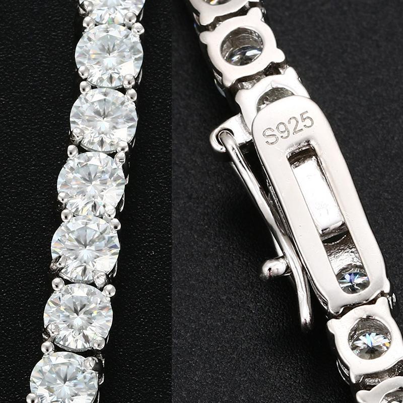 [Tennis Chain] Premium Unisex Moissanite Tennis Necklace for Men Original 925 Sterling Silver Hip Hop Tennis Bracelets for Women