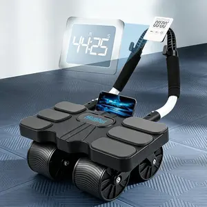 Automatic Rebound Roller with Mat – Home Equipment, Roller Wheel with Timer for Side-to-Side & Forward Motion