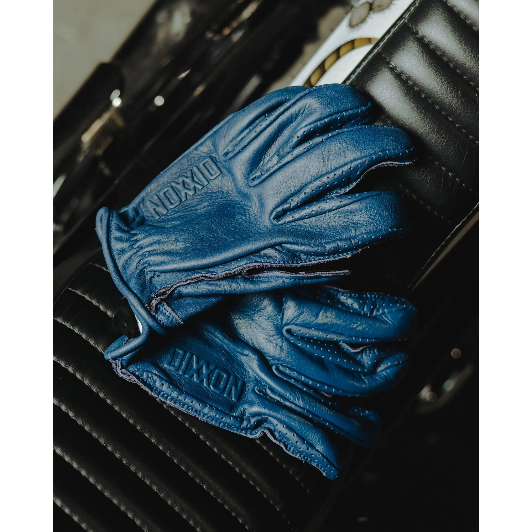 Roper Leather Moto Gloves - Steel