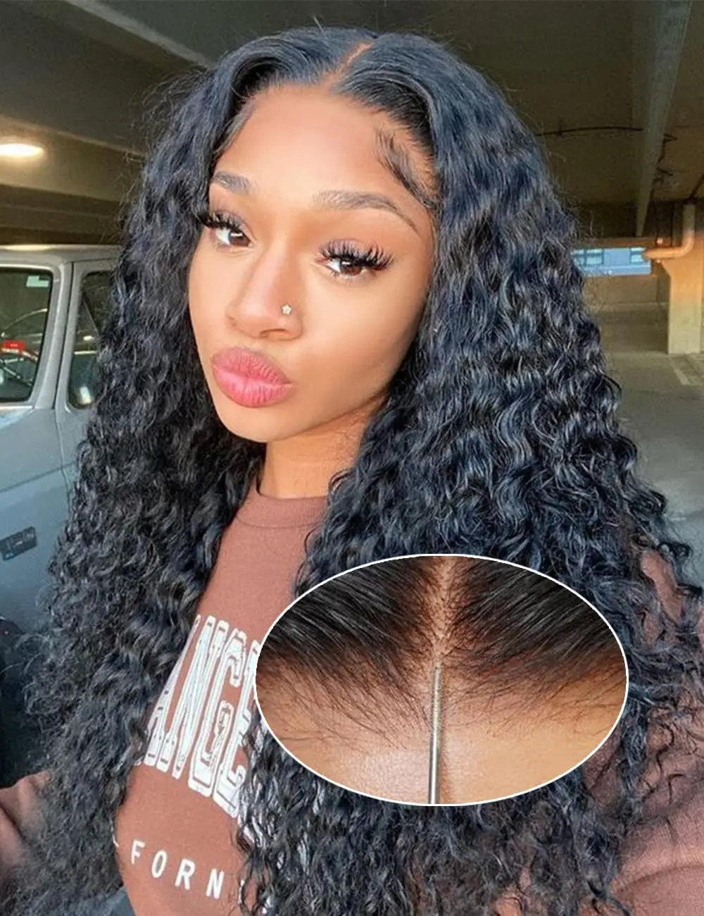 Lemoda Glueless Wigs Human Hair Pre Plucked Pre Cut 7X5 HD Transparent Lace Upgrade Invisible Knots Wear and Go Deep Wave No Glue Lace Wig, Glueless Wig Human Hair Wigs Natural black 200% Density summerwins