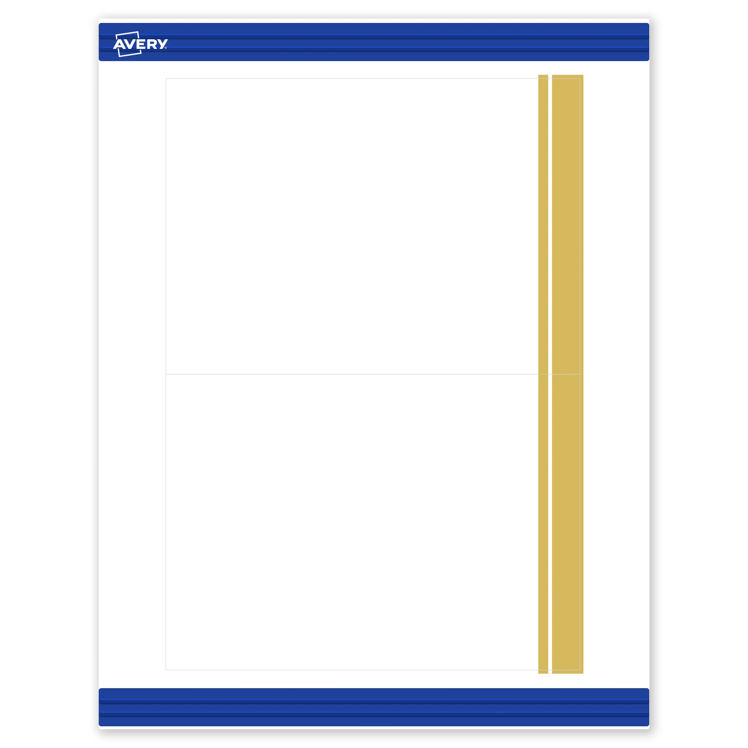 Avery Printable Rectangle Invitation Cards, 5" x 7", Matte White, Pre-printed Double Dipped Gold Edge Design, Sure Feed Technology, Laser & Inkjet Compatible, 40 Total