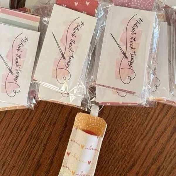 Midwest Thread Therapy Chapstick Holder Sewing Kit - Includes 3 Sets of Vinyl for Custom Holders, 3 Split Rings with Ribbon, Assorted Prints, Tutorial Video Provided