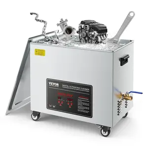 【FathersDayGift】VEVOR 50L Ultrasonic Cleaner, Professional Ultrasonic Cleaner Machine with Cleaning Basket & Digital Display, 840W Stainless Steel Large Cleaning Machine with Wheels for Industrial Parts, Carburetors