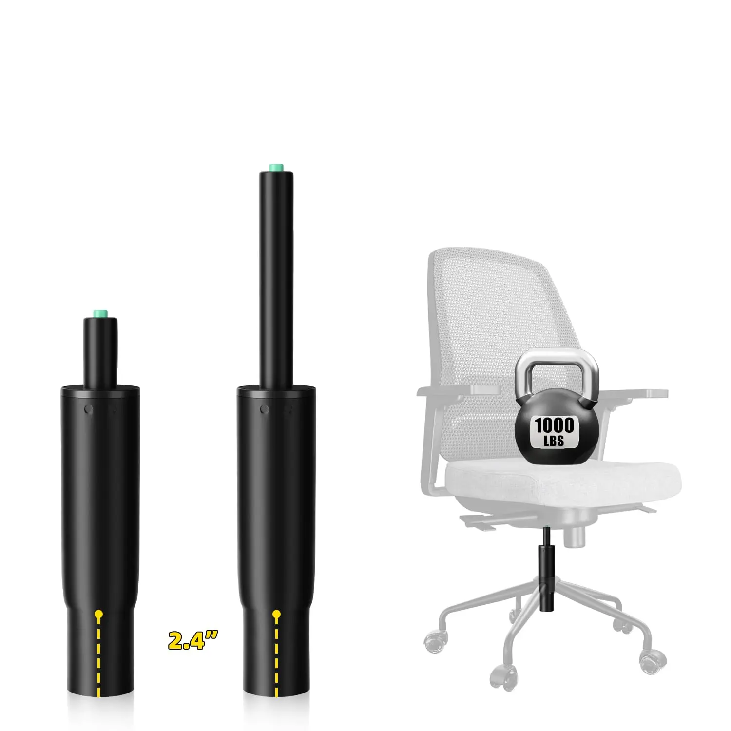 7 Inches to 11 Inches Short Office Chair Cylinder Replacement, 4'' Stroke, Heavy Duty 1000 lbs, Lower the Chair Height by 2 Inches, Fits for Office Chair High Base Short Person, Class 4 (Sinking 2.4") summerwins