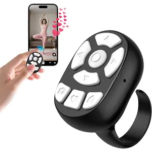 TikTok Scrolling Ring, Wireless Auto Clicker for TikTok, Bluetooth Remote Scrolling Ring for iPhone Hands-Free Liking/Page Turn/Volume Adjust/Take Photos Without Touching Phone Screen(Black)