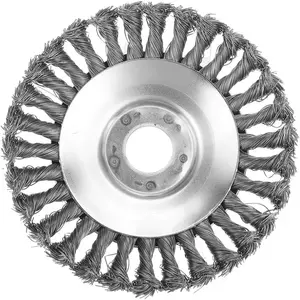 Boomway 150mm / 6 Inch Steel Wire Trimmer Head Round Steel Wire Brush Grass Brush Cutter String Trimmer Replacement for Garden Brick Road Pavement Joints Moss Rust Removal Lawn Metal