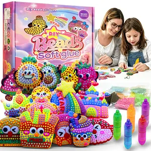 VATTAFRAST DIY Bead Art & Mosaic Kit for Kids Ages 6-12 Click  Bead Complete Craft Set with 15PCS Colorful Templates Fun Stencils Creative Arts Crafts Activity for Boys Girls