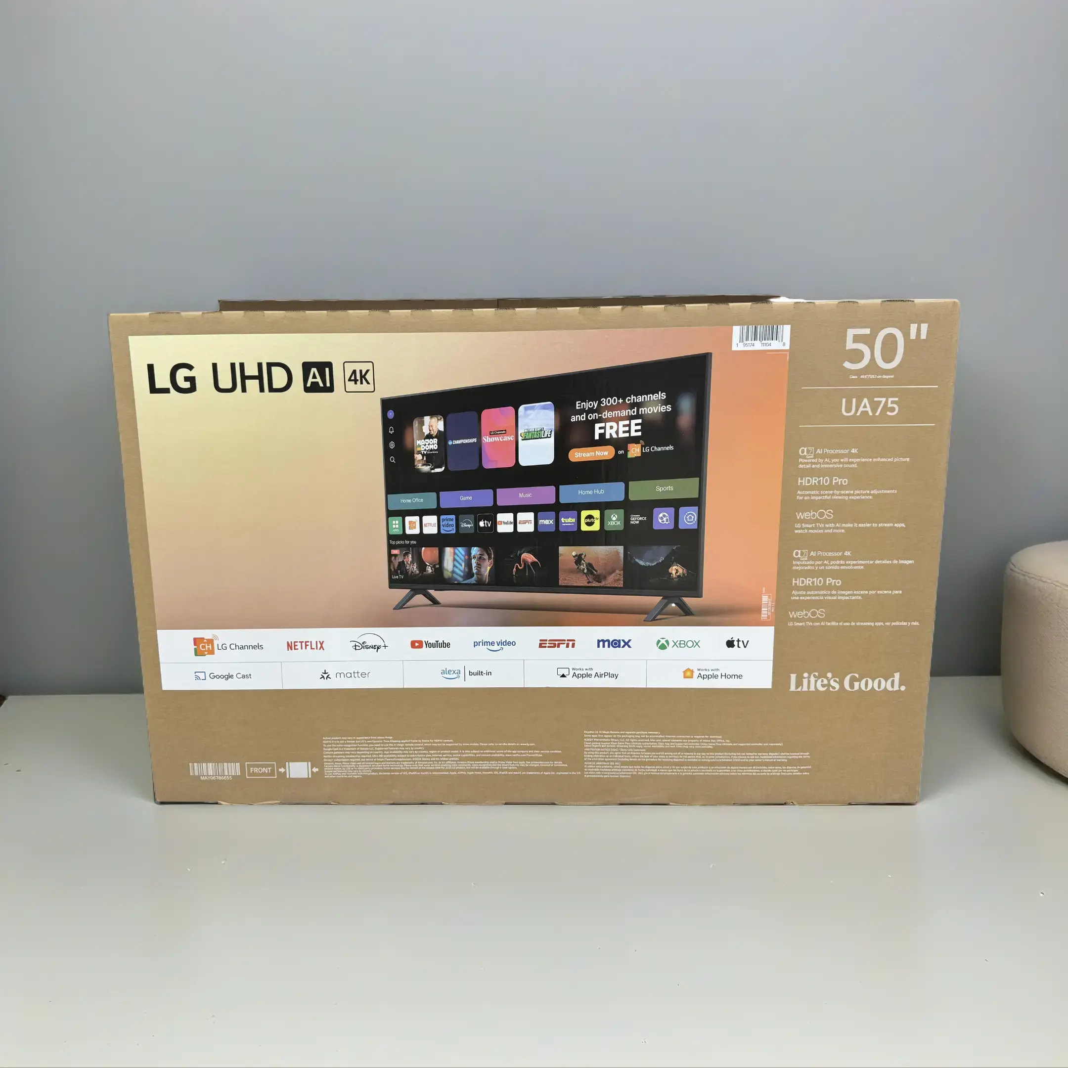 LG 50" 4K UHD UA75 AI Smart TV, 50UA7500 LG 50" 4K UHD UA75 AI Smart TV, 50UA7500