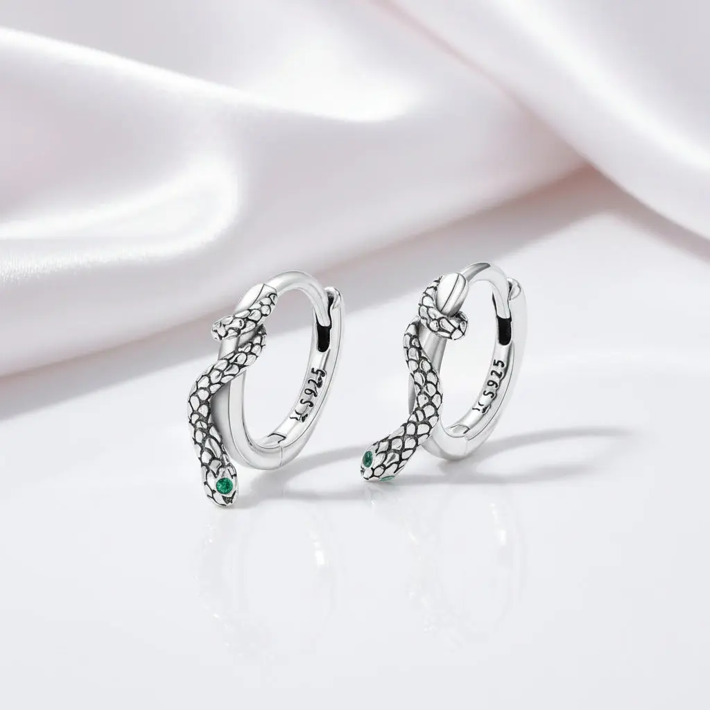 Classic Diamond Option Snake Buckle Earrings