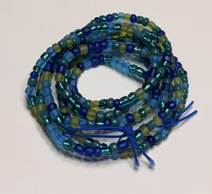Blue green goddess waist beads