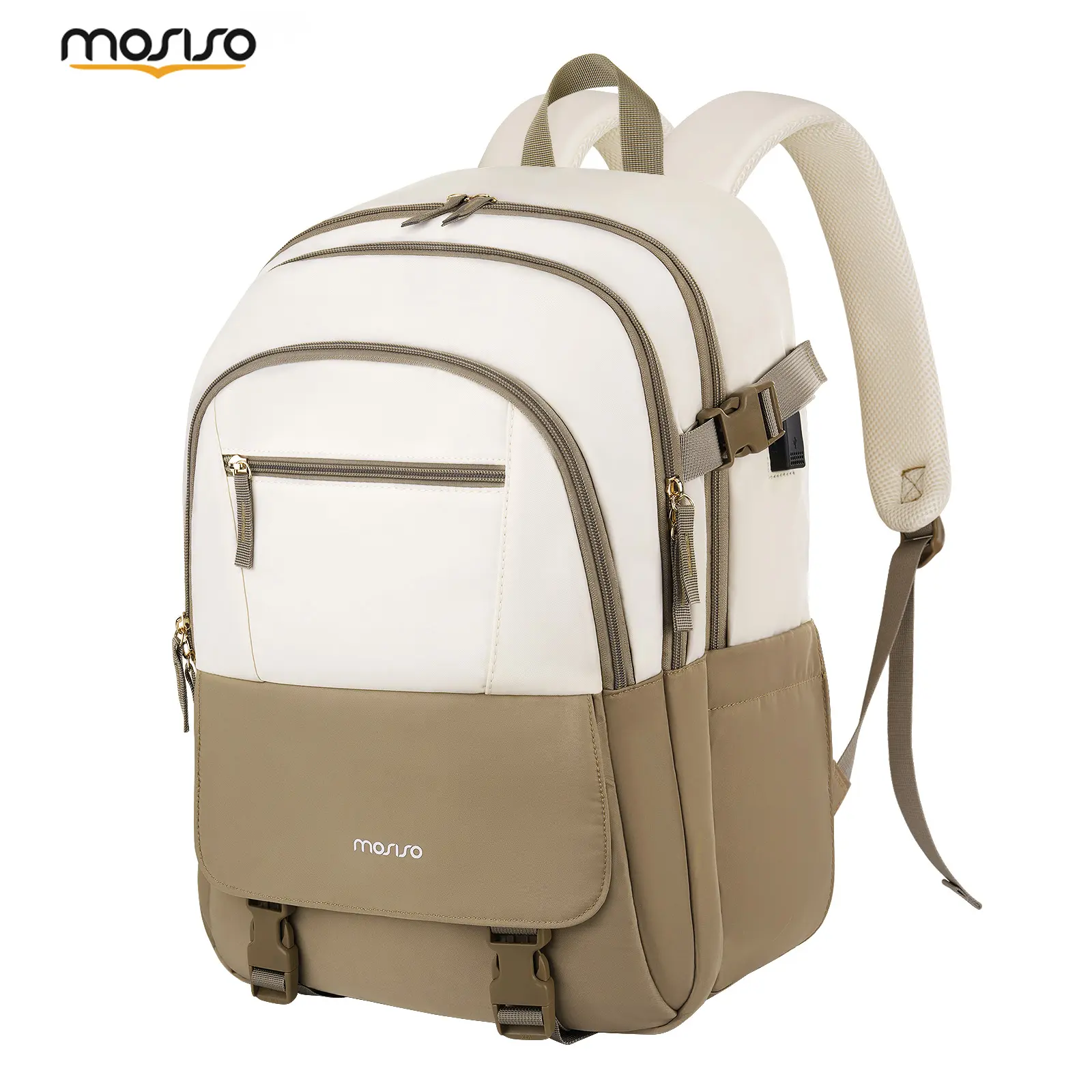 MOSISO 15.6-Inch Multi-Pocket Laptop Backpack for Women - Adjustable Casual-Functional Bag, Lightweight Daily Use Backpacks for School, Work Commuter Luggage for Business Travel